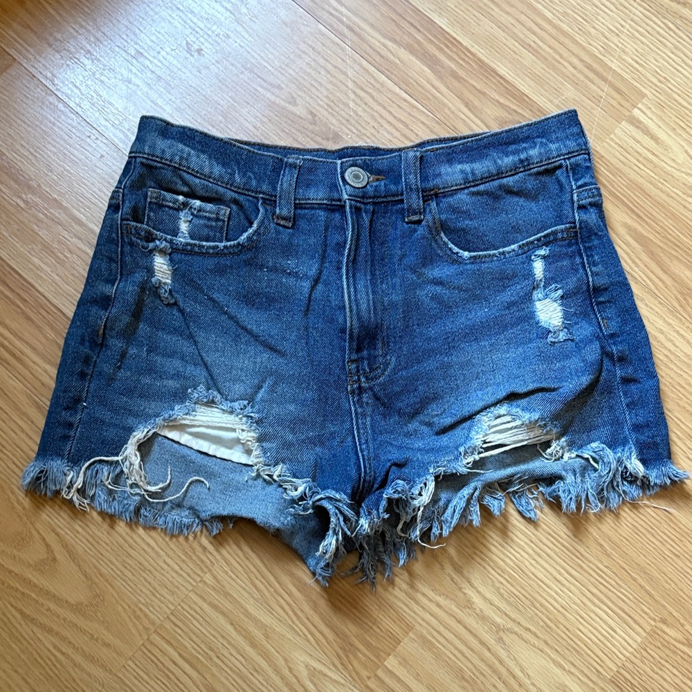 SO Blue Distressed Jean Shorts